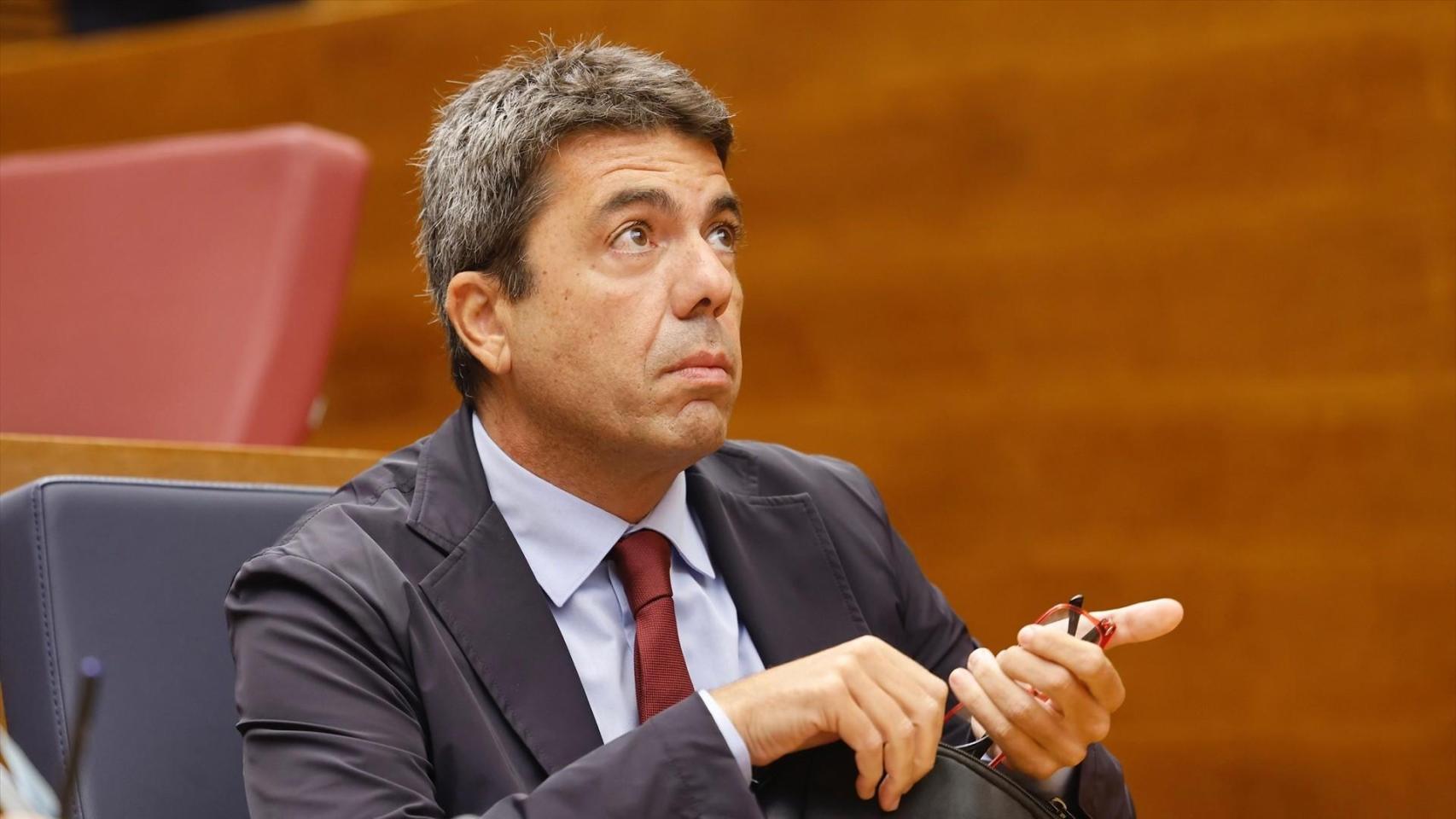 El presidente de la Generalitat, Carlos Mazón, en Les Corts. Rober Solsona / EP