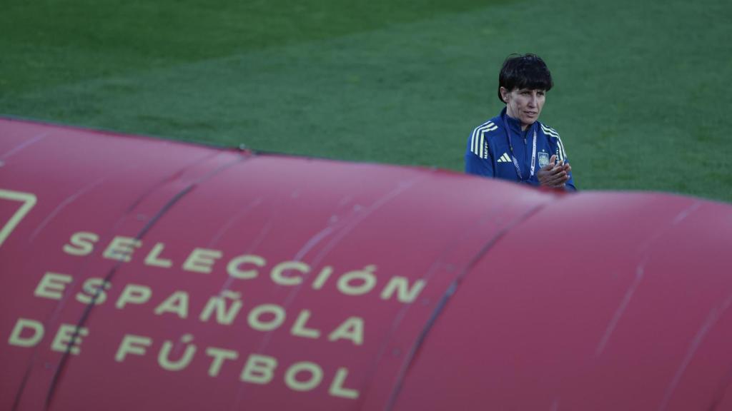 Sonia Bermúdez, durante un entrenamiento de la Selección en La Rozas.