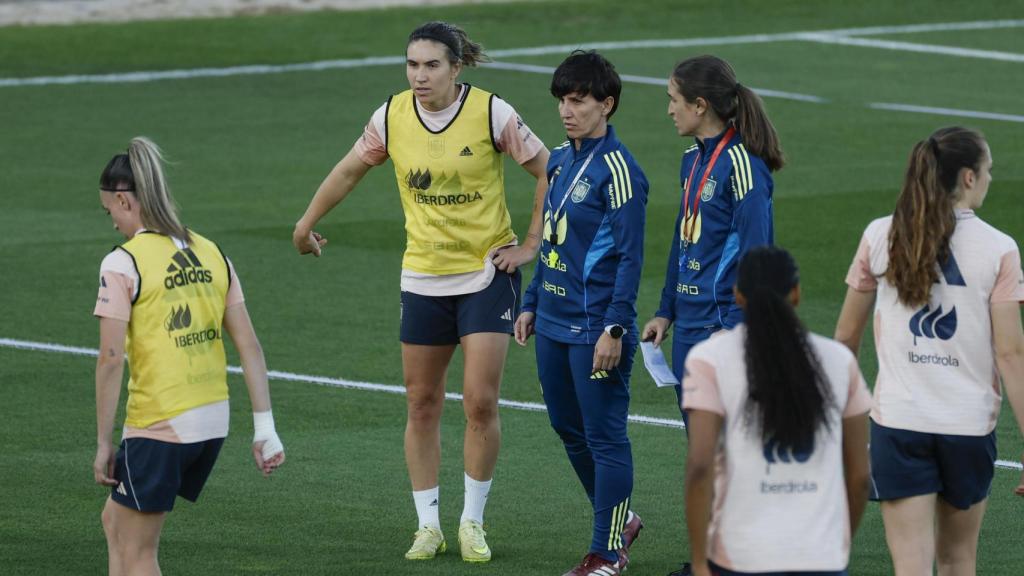 Sonia Bermúdez, en un entrenamiento de la Selección.