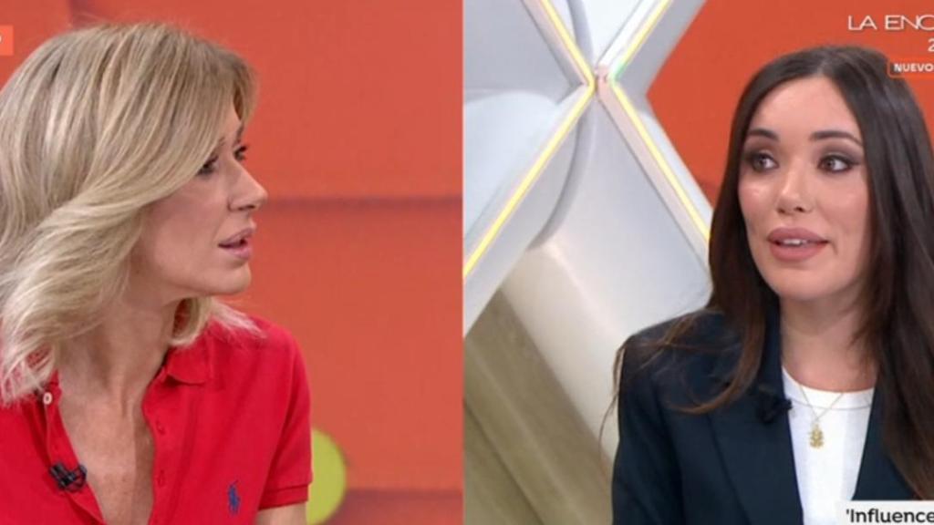 Susanna Griso y Ada Lluch, la 'influencer trumpista', en 'Espejo Público'.