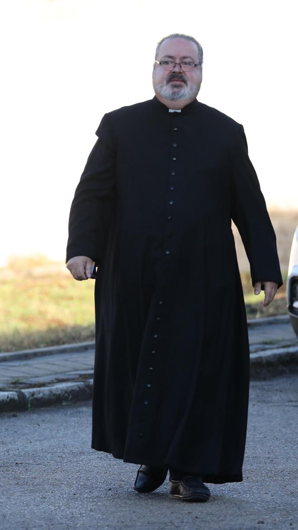 Ramón Tejero, durante la exhumación de Francisco Franco en 2019.