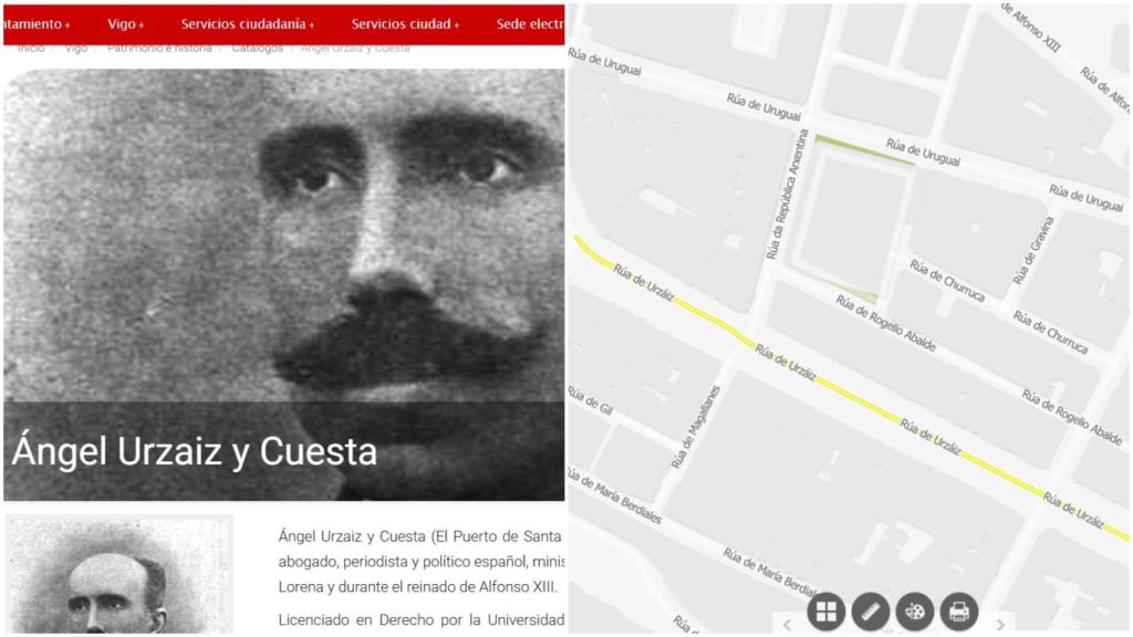 Las dos versiones en la web del Concello de Vigo