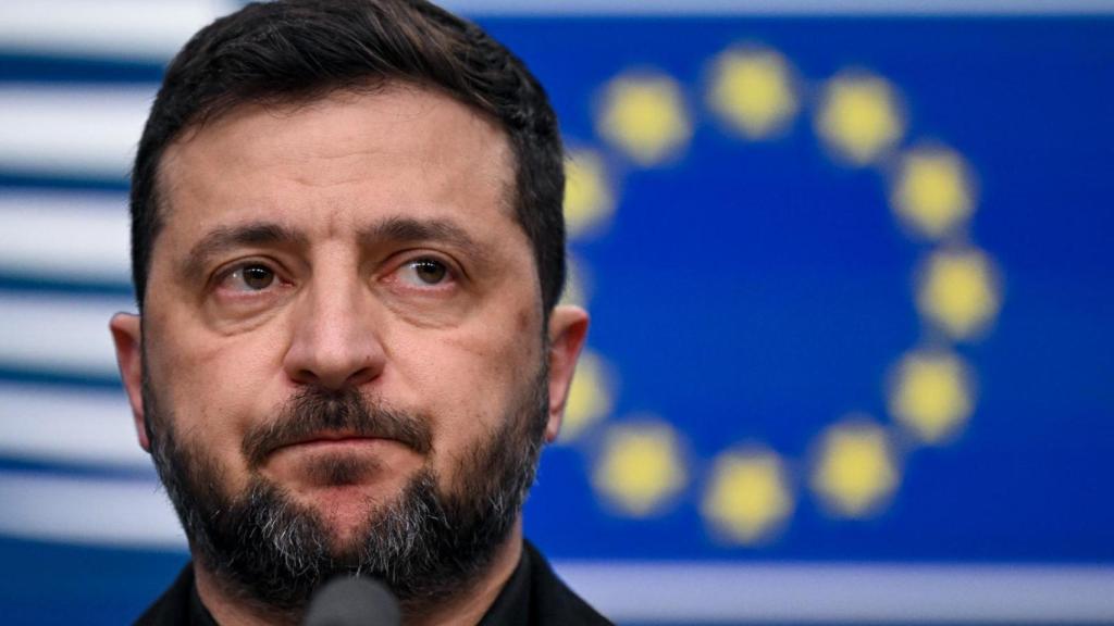 El presidente de Ucrania, Volodímir Zelenski, desde Bruselas.