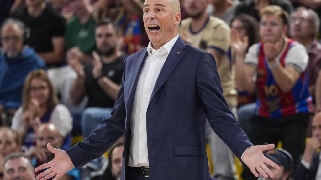 Joan Peñarroya, enfadado durante el partido.