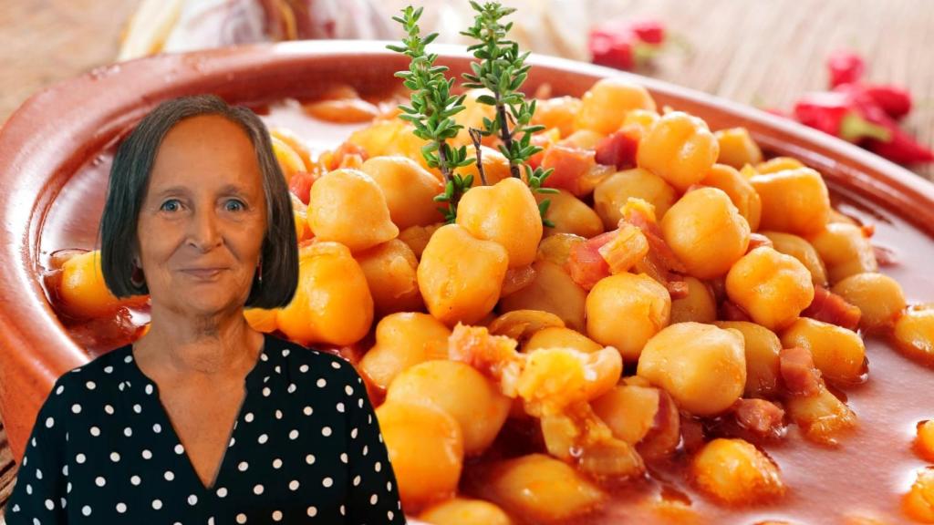 Maku Moreno, la abuela vegana, en un montaje de El Español
