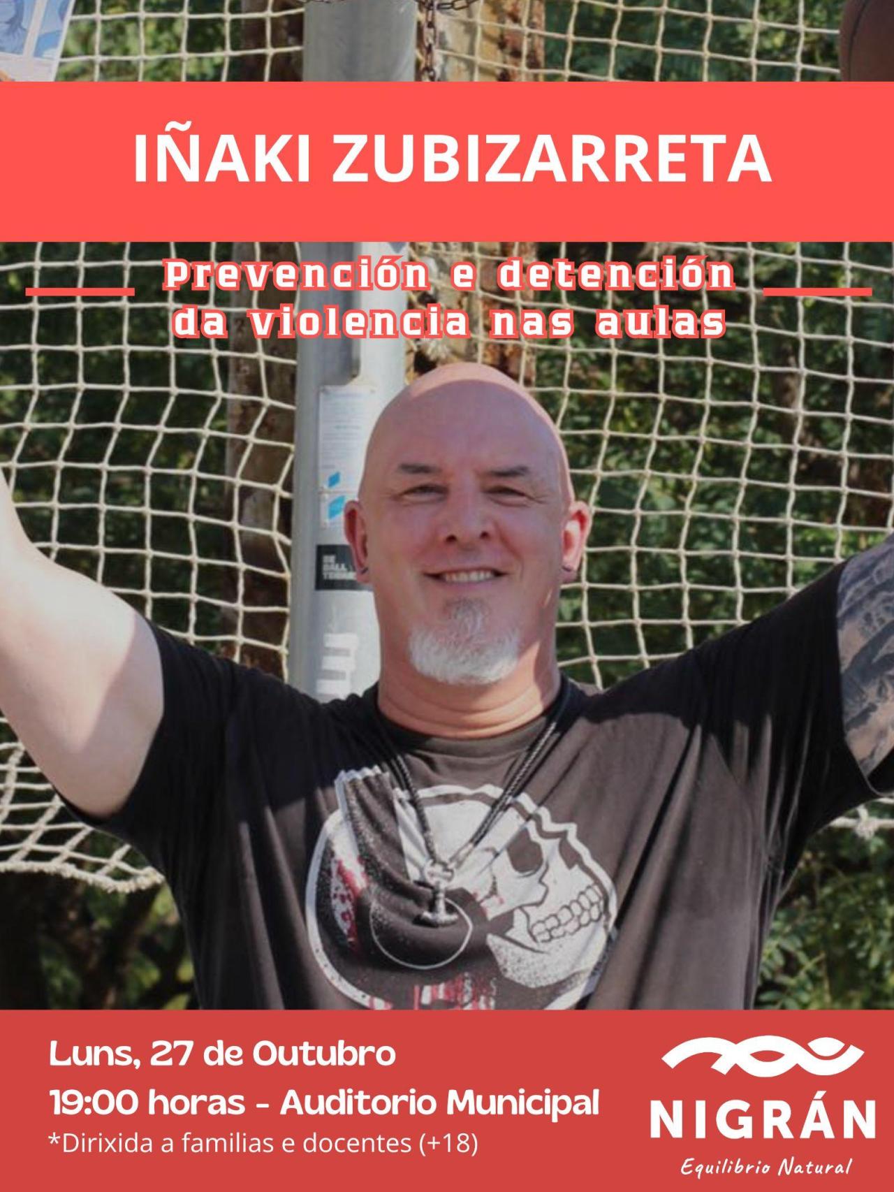 Cartel charla de Iñaki Zubizarreta.