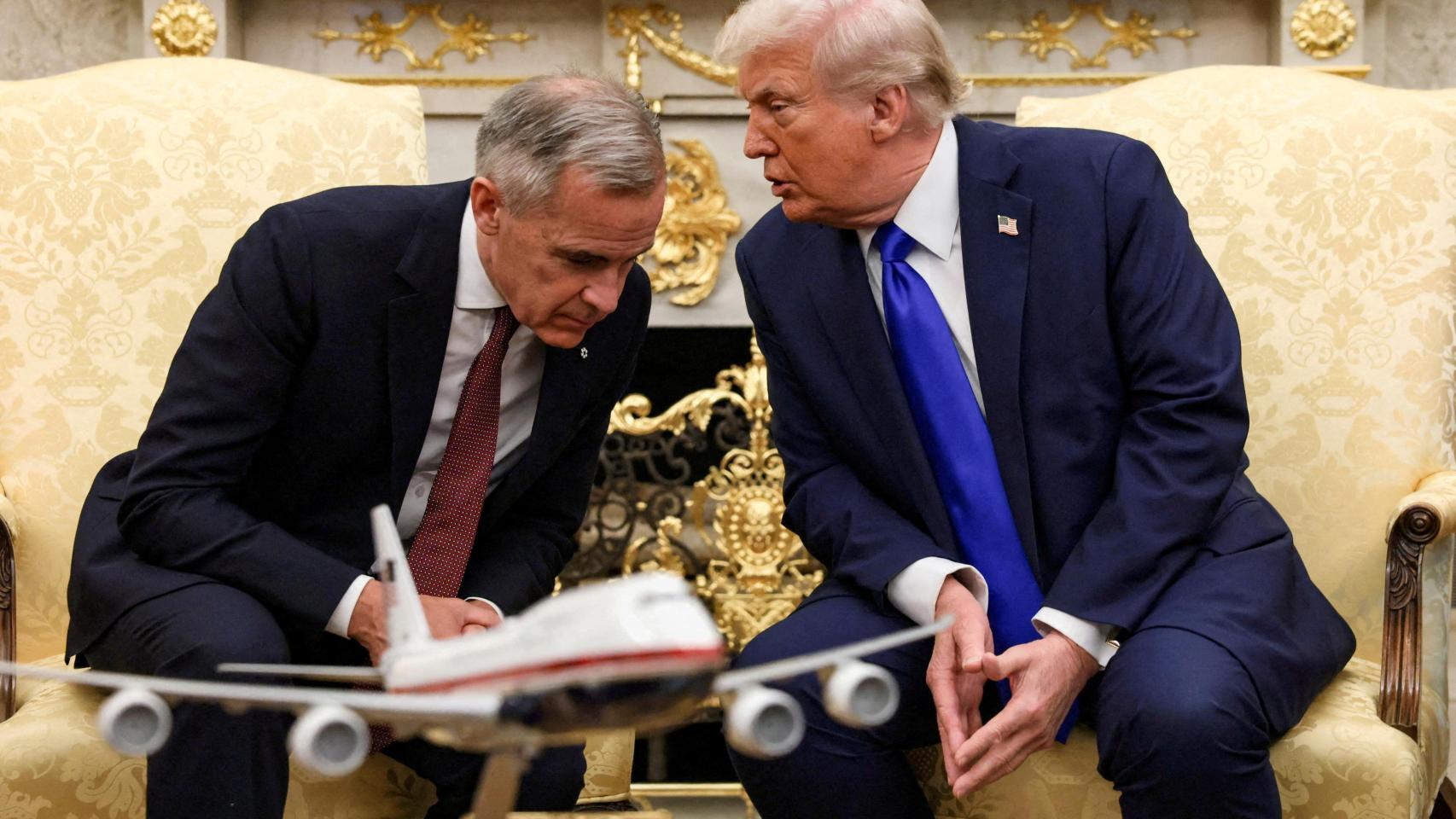 El primer ministro de Canadá, Mark Carney, y el presidente de EEUU, Donald Trump, durante un encuentro en la Casa Blanca.