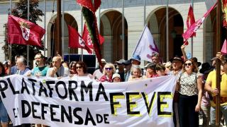 Imagen de archivo de una manifestación de la Plataforma en Defensa de Feve