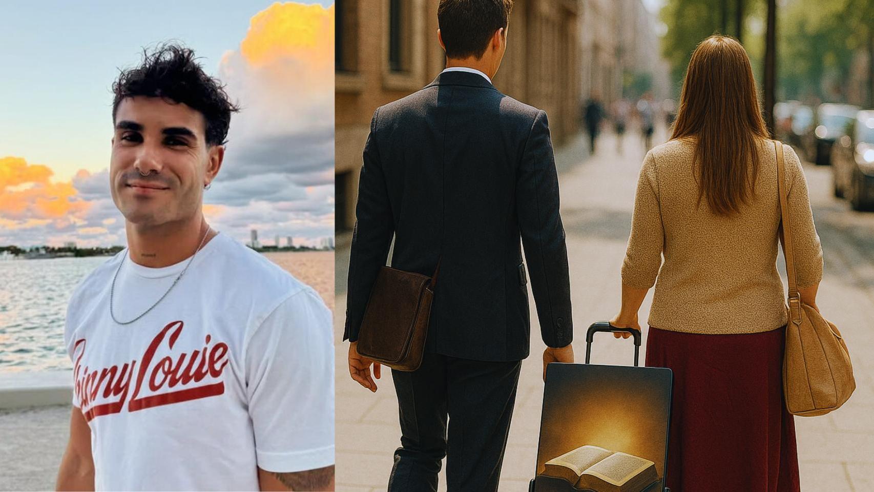 Samuel Bueno y pareja de testigos de Jehová.