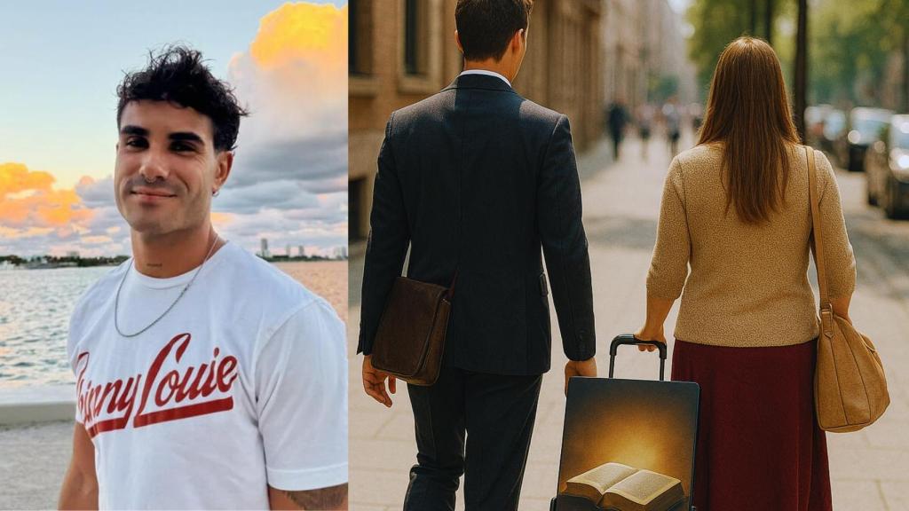 Samuel Bueno y pareja de testigos de Jehová.