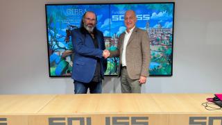 Gabriel Castaño, director del Festival CiBRA, y Celedonio Morales, patrono de la Fundación Soliss.