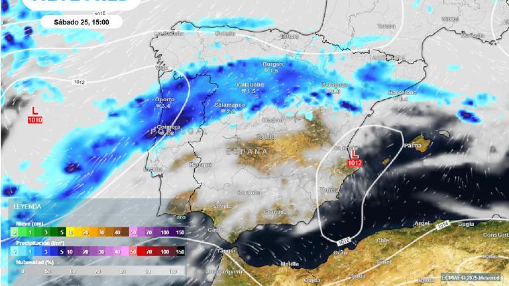 Predicción para este sábado.