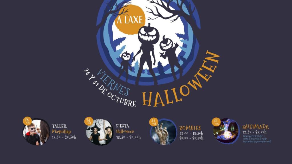 Halloween en A Laxe Vigo 2025: talleres, fiesta, zombies y queimada para toda la familia