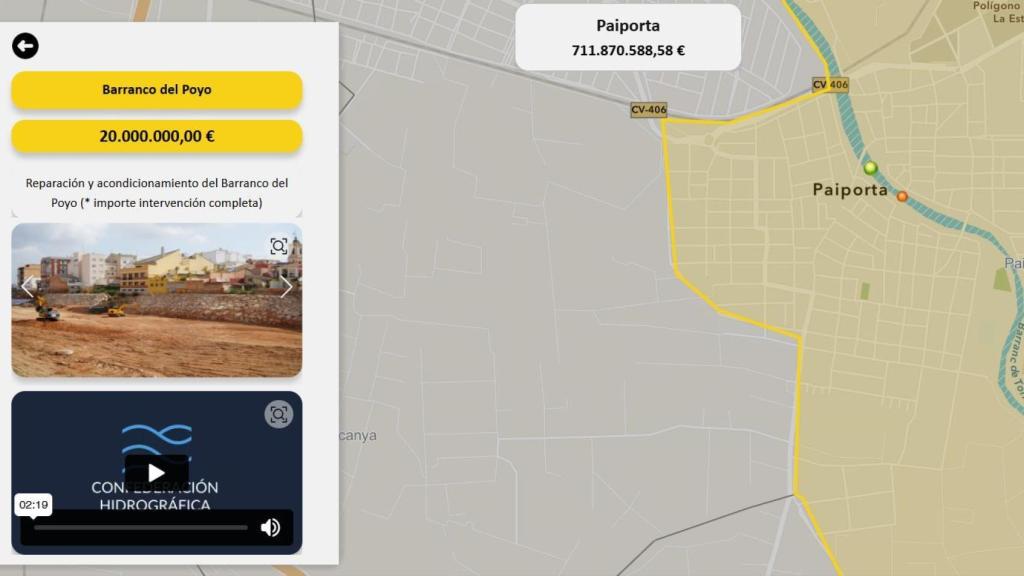 Actuaciones en el barranco del Poyo con imágenes y vídeo. EE