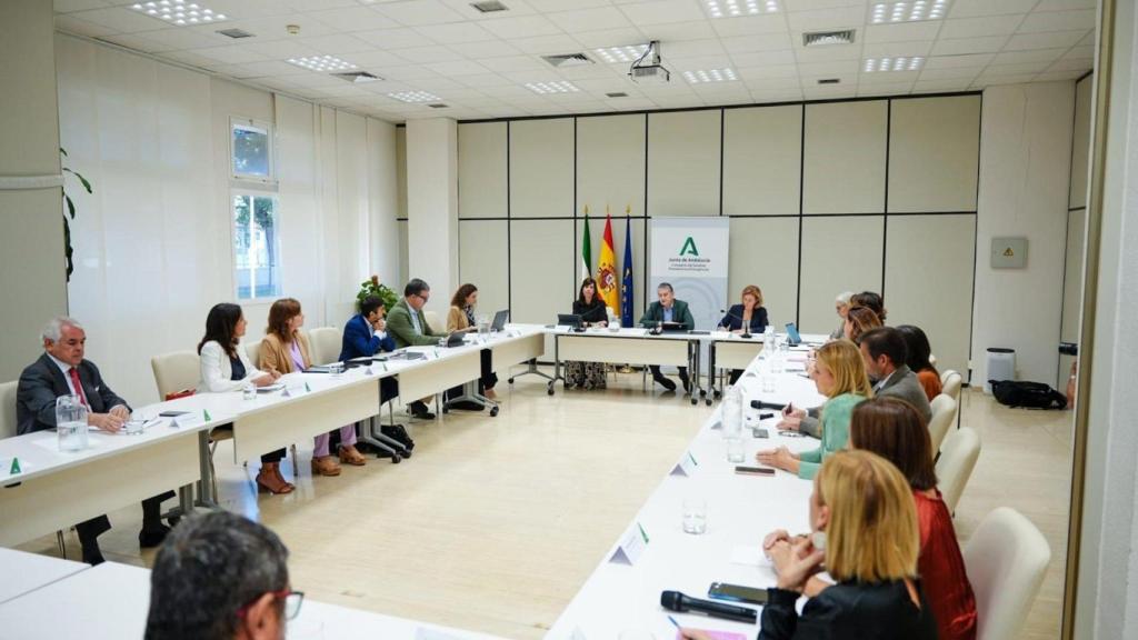 El consejero de Sanidad, Presidencia y Emergencias, Antonio Sanz, ha presidido este viernes la constitución de la comisión de seguimiento del plan de choque del cribado del cáncer de mama.