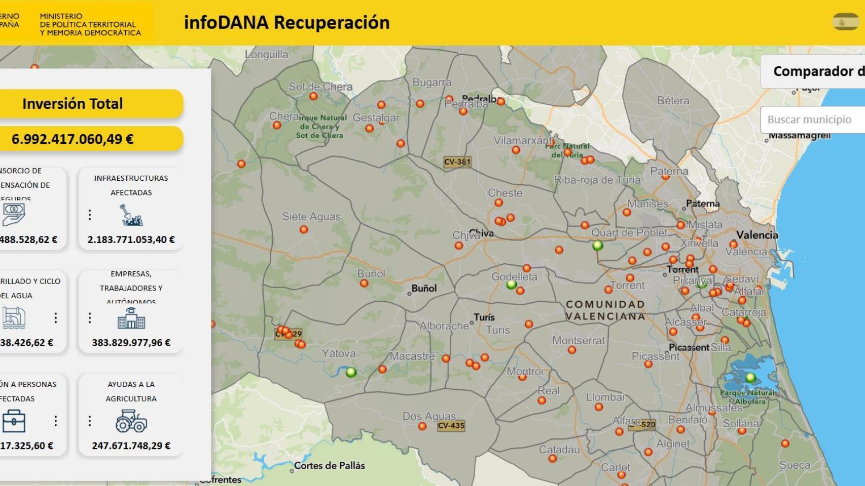 Imagen del nuevo visor infoDANA. EE