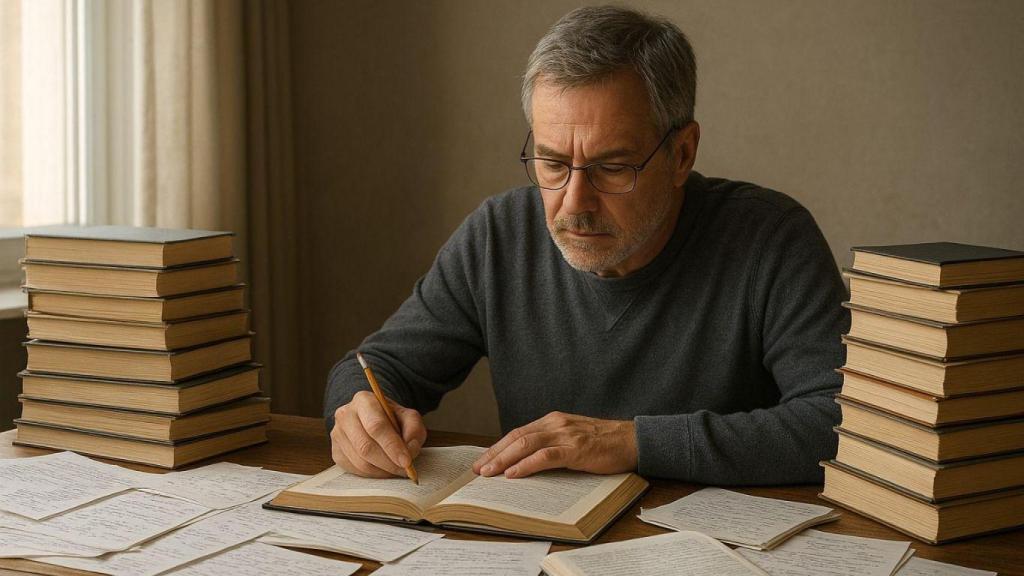 Un hombre estudiando. Imagen generada con IA