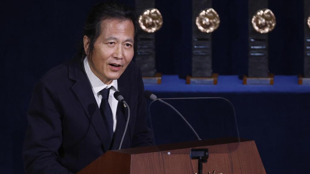 El filósofo Byung-Chul Han en el discurso de recogida del Premio Princesa de Asturias de Comunicación y Humanidades. Foto: Chema Moya