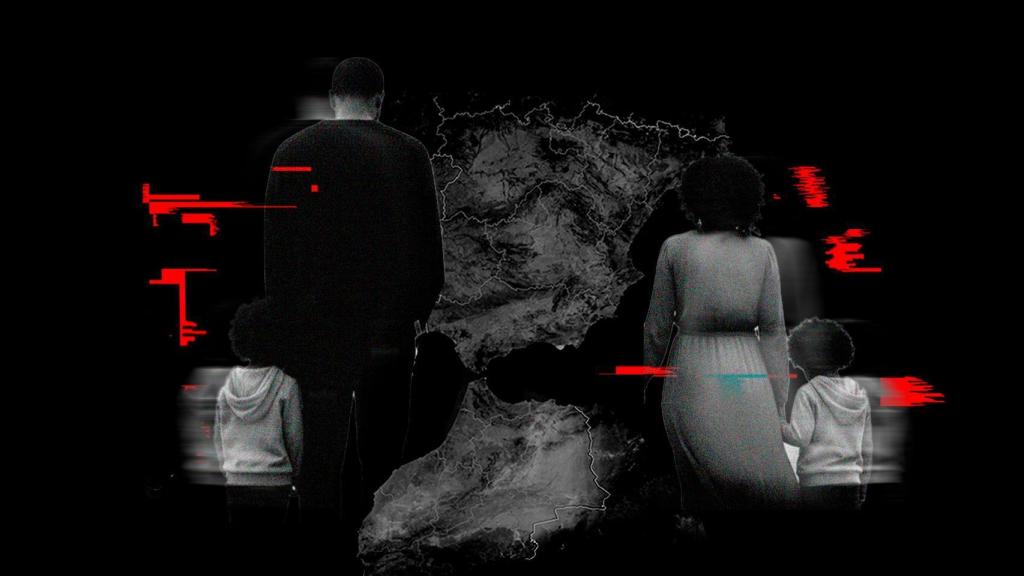 Una recreación de dos padres que dejan a sus hijos en España.