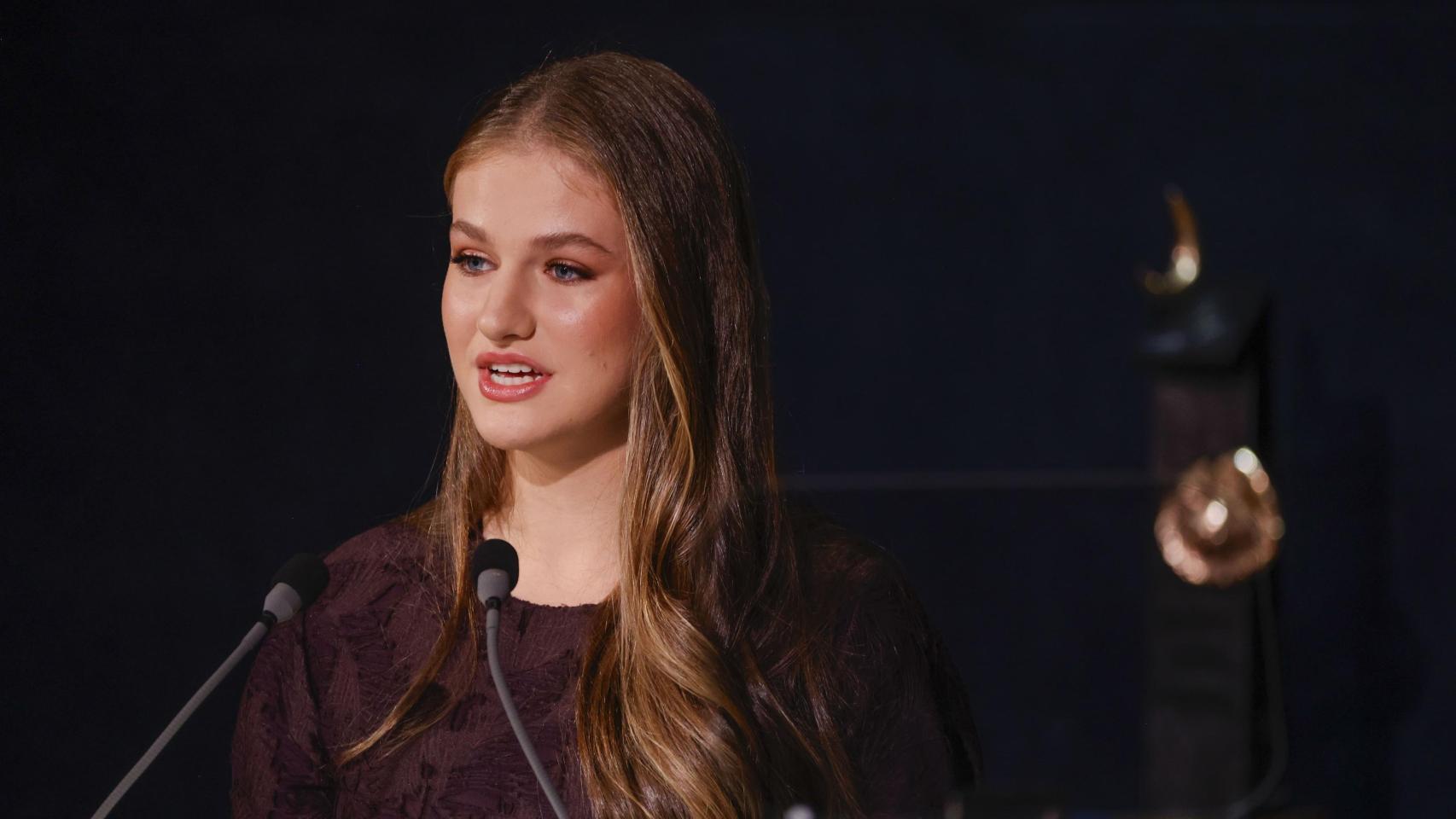 La princesa Leonor durante su discurso de este viernes.