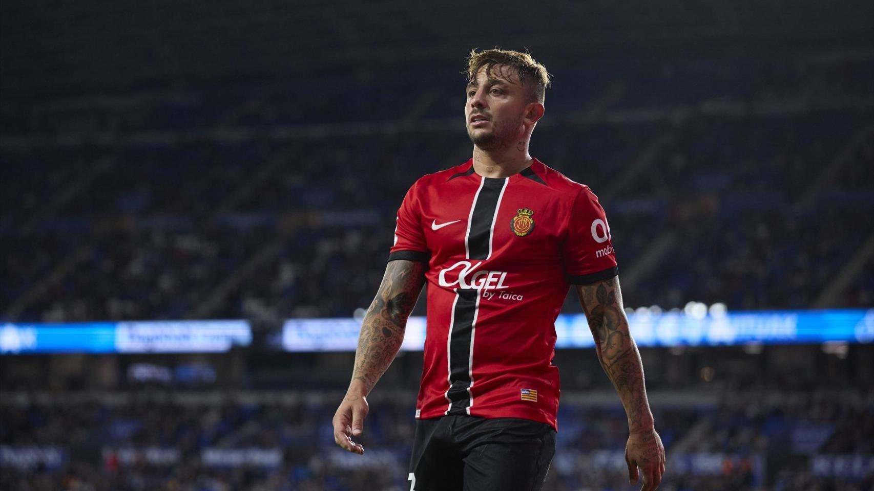 Pablo Maffeo, durante un partido del RCD Mallorca