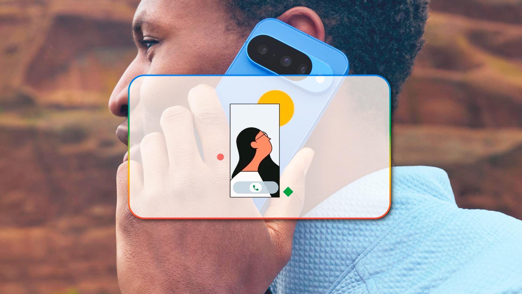 Fotomontaje inspirado en las tarjetas de llamadas de Android