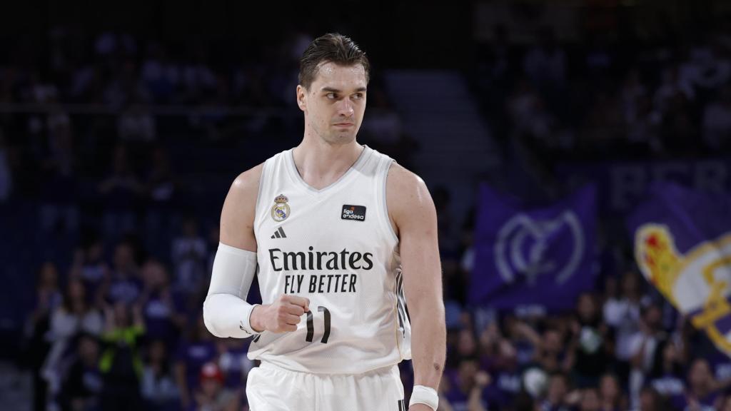 Mario Hezonja, durante un partido con el Real Madrid de baloncesto
