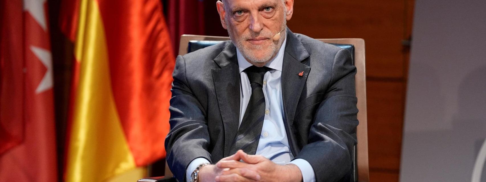 Javier Tebas, presidente de LaLiga, en un acto