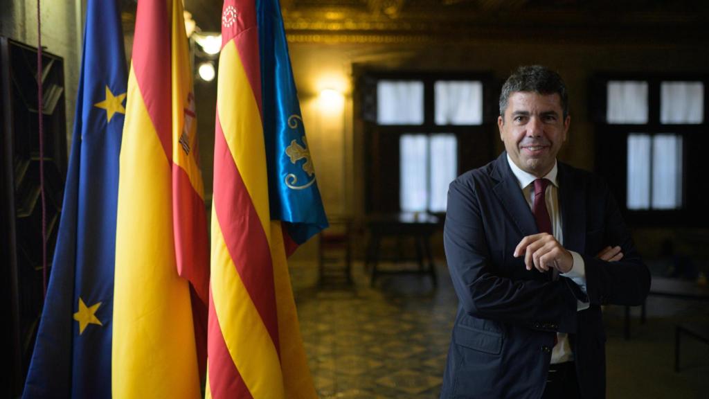 Mazón, en el salón dorado del Palau de la Generalitat Valenciana.