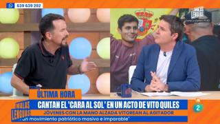 Pablo Iglesias y Jesús Cintora en 'Malas lenguas'.