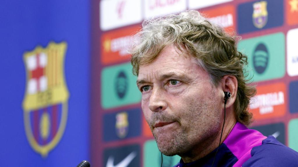 Marcus Sorg, en rueda de prensa con el FC Barcelona