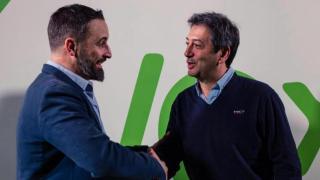 El líder de Vox, Santiago Abascal y el exvicepresidente valenciano Vicente Barrera.