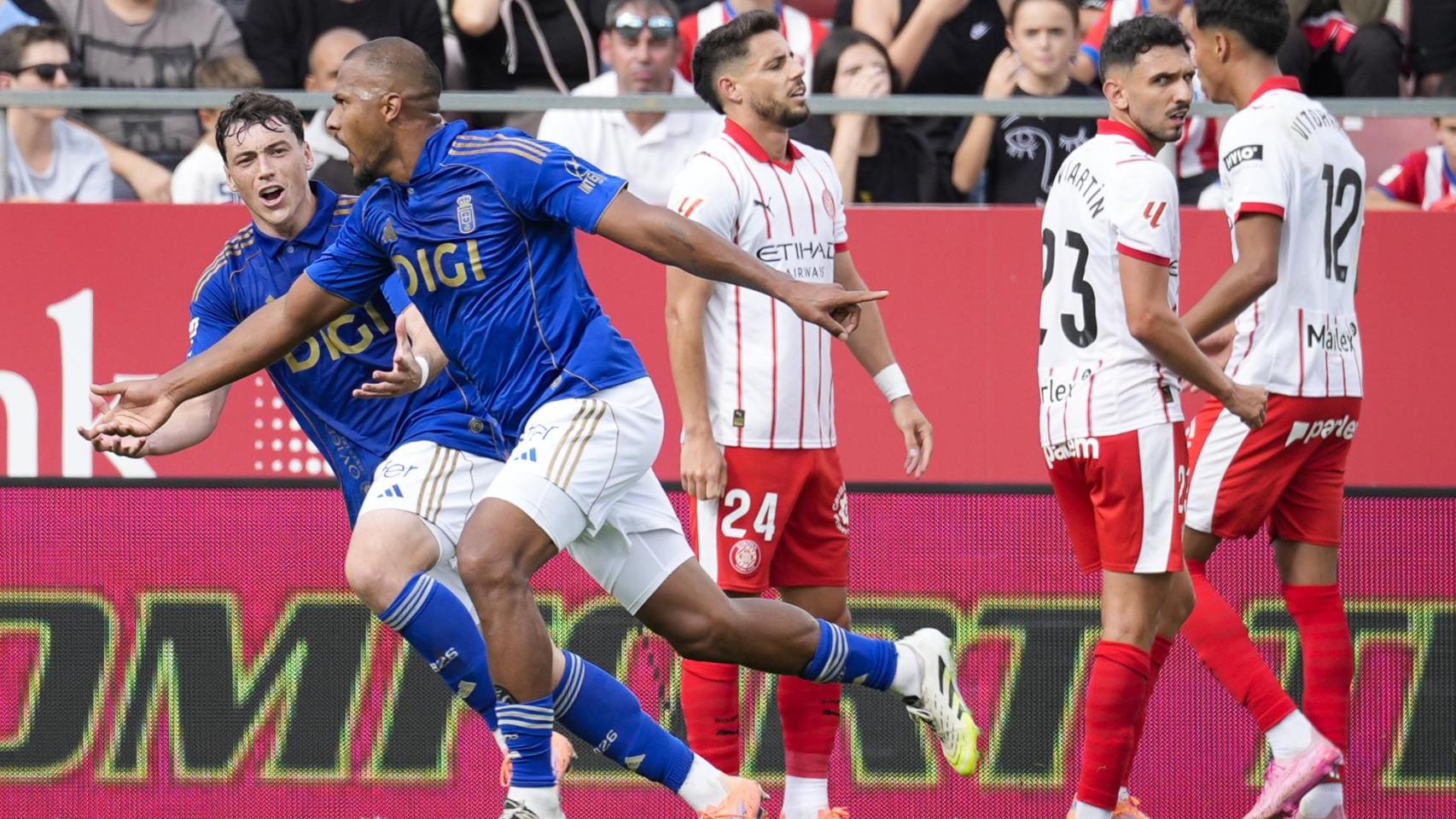 Rondón celebra el gol marcado ante el Girona.