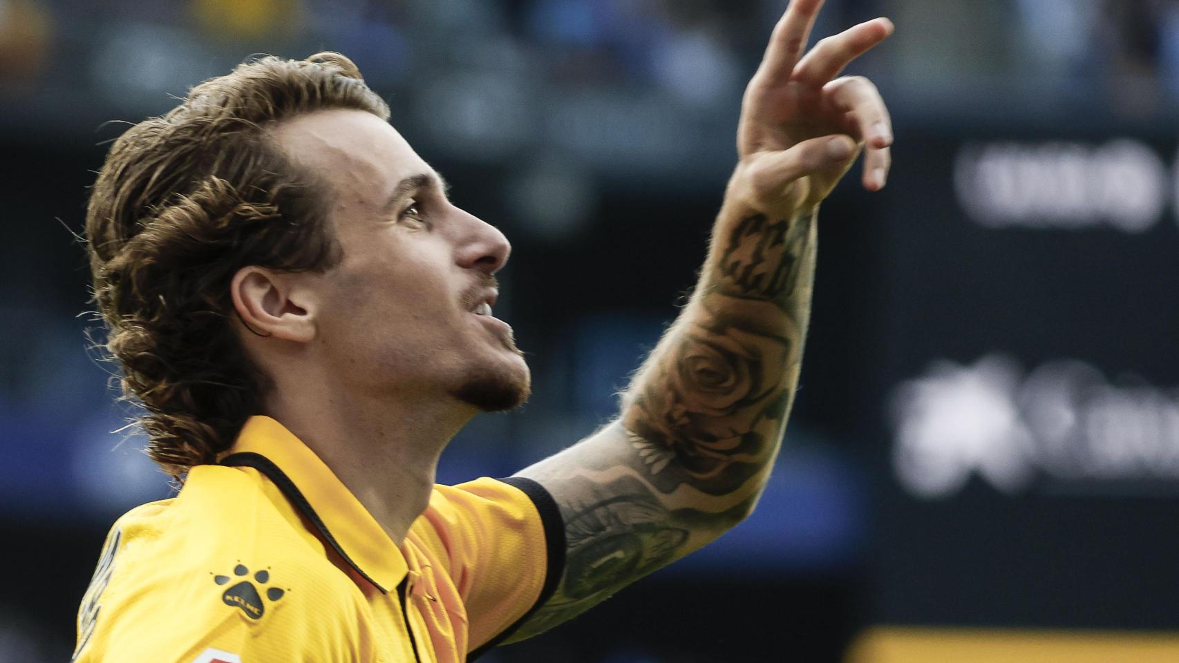 Carlos Romero celebra el gol de la victoria del Espanyol ante el Elche.