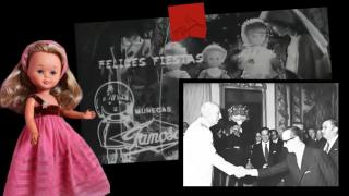 Las muñecas de Famosa antes y ahora, junto a Ramón Sempere Quilis en el Pardo, con Francisco Franco.