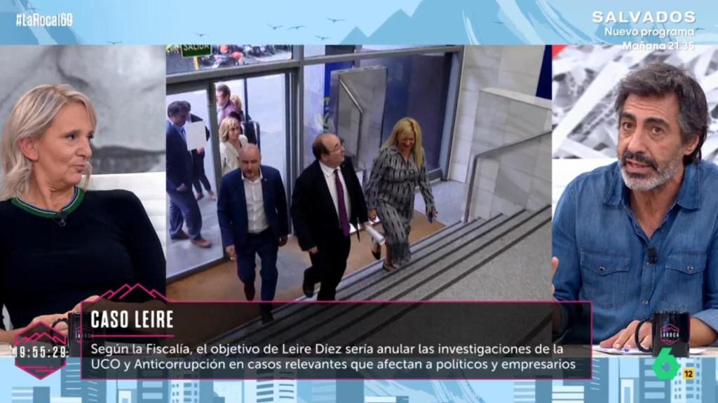 Carolina Bescansa y Juan del Val en 'La Roca'.