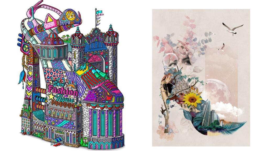 A la izquierda, obra de Javier Arrés y a la derecha de Mar Lucea