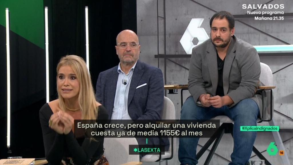 Afra Blanco, Javier Díaz-Giménez y Julen Bollaín en 'laSexta Xplica'.