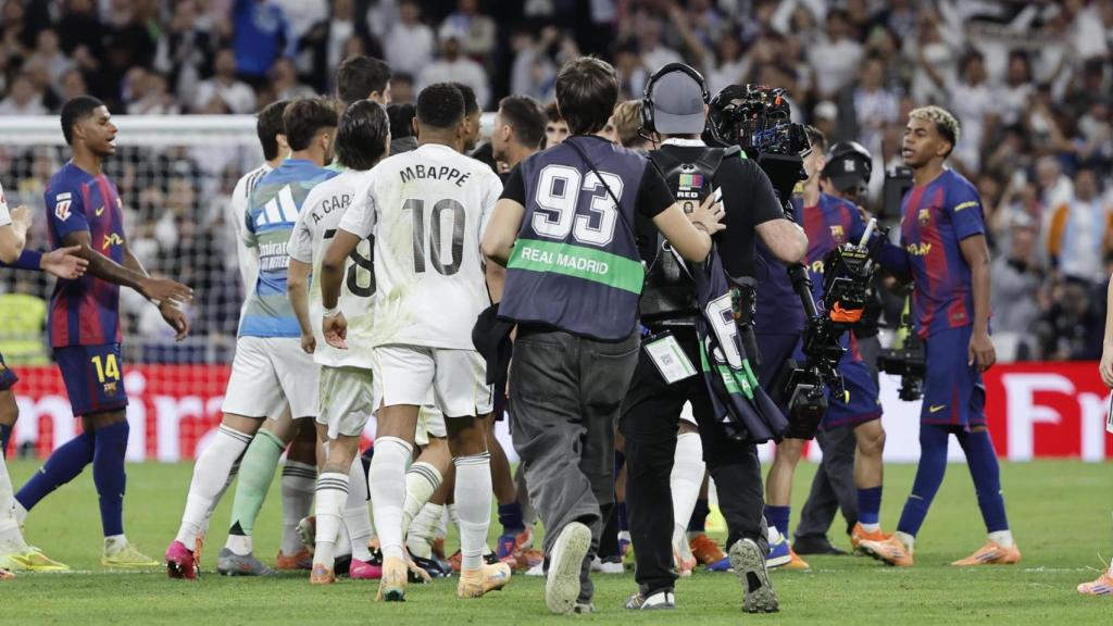 La tangana del final del Clásico entre Real Madrid y Barcelona