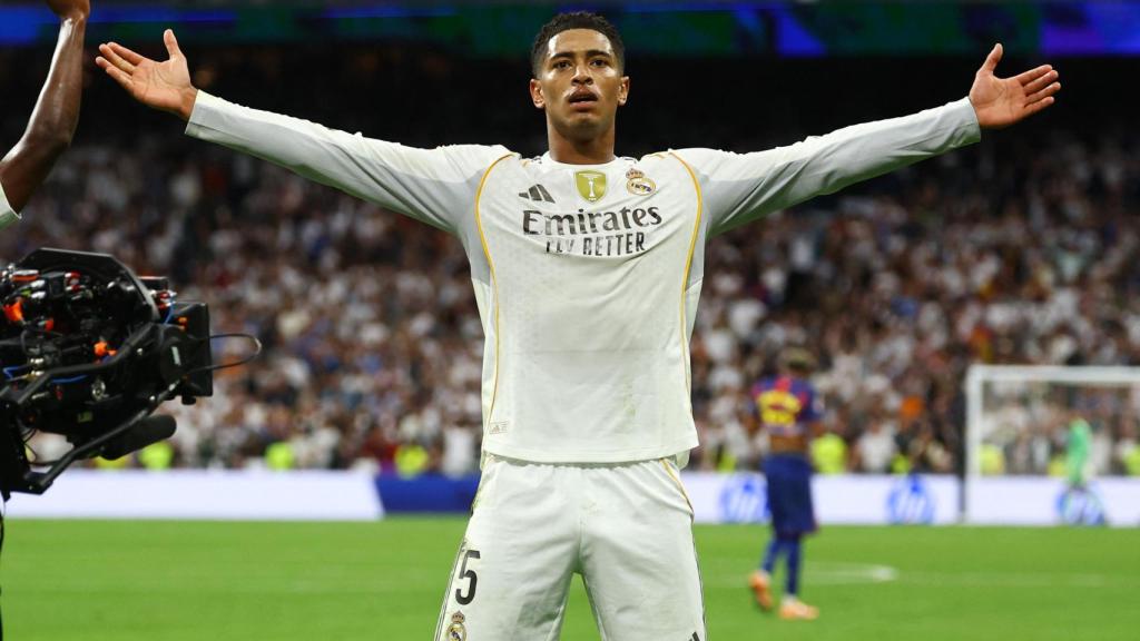 Bellingham celebra su gol contra el Barça.