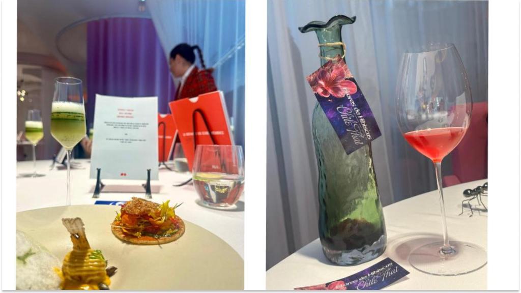 Taco mexicano y agua jamaica.