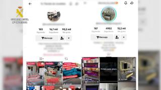 Redes sociales de los estafadores. Foto: Guardia Civil.