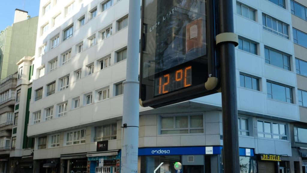 Termómetros esta mañana en A Coruña