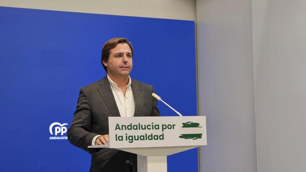 Antonio Repullo, este lunes en la sede del PP andaluz.