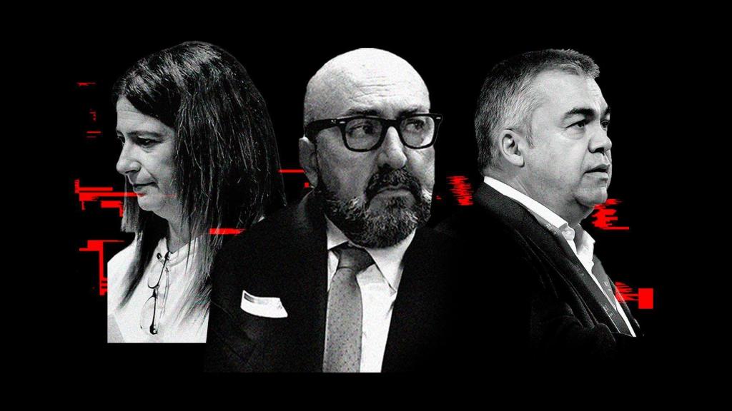 Leire Díez, Koldo García y Santos Cerdán.