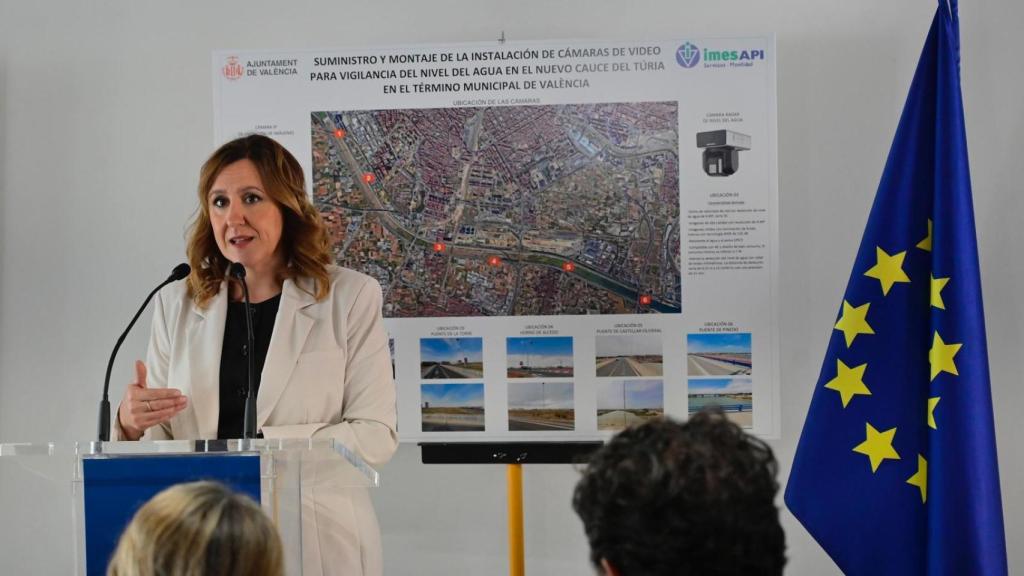 María José Catalá durante la presentación del sistema. Ayuntamiento de Valencia