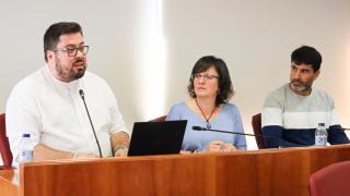 Xabier P. Igrexas, Ana Martínez e Filipe Abalde, del grupo BNG Vigo, en el Pleno.