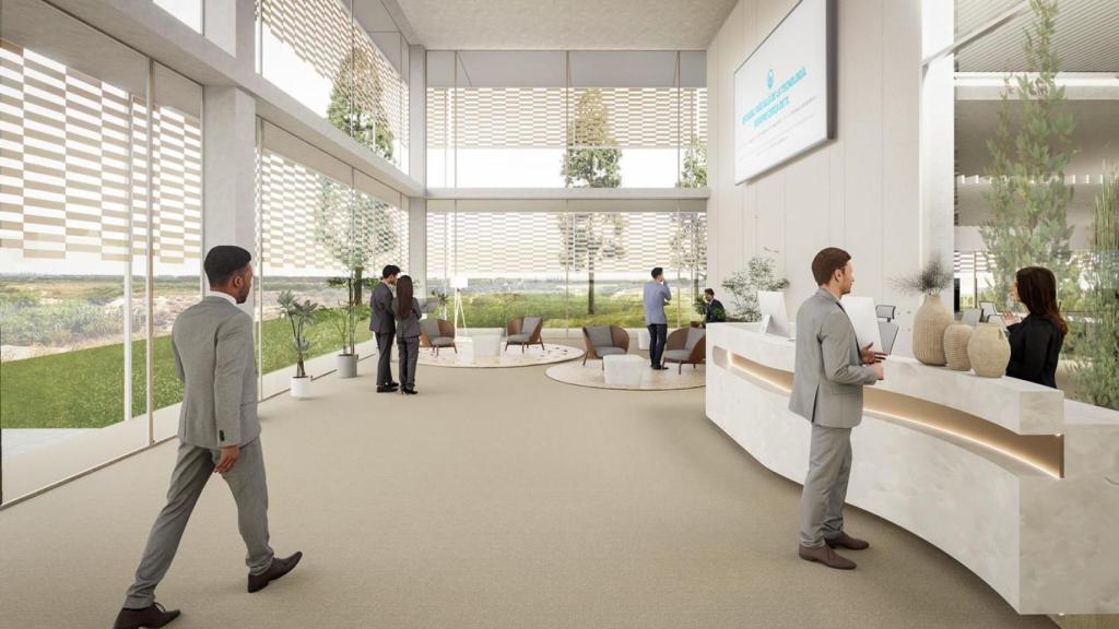 Hall de acceso del nuevo edificio de Integra en el DAT Alierta