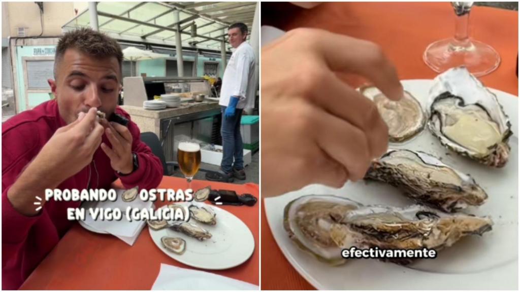 Un joven vasco prueba las ostras en Vigo y alucina