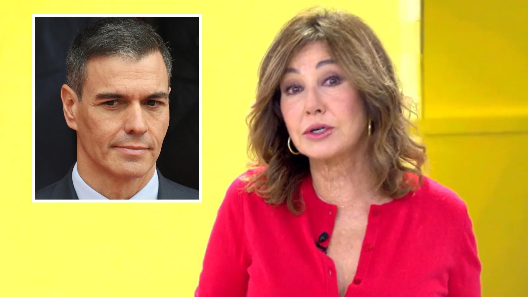 Ana Rosa Quintana y Pedro Sánchez en un montaje hecho por BLUPER.